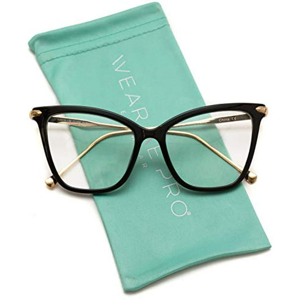 WearMe Pro New Elegant Oversized Clear Cat Eye Non-Prescription Glasses